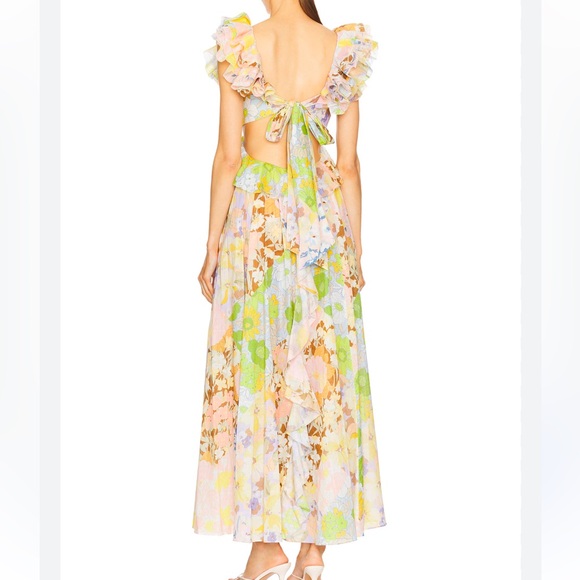 Zimmermann- POP RUFFLE SLEEVE MIDI DRESS - Picture 6 of 12